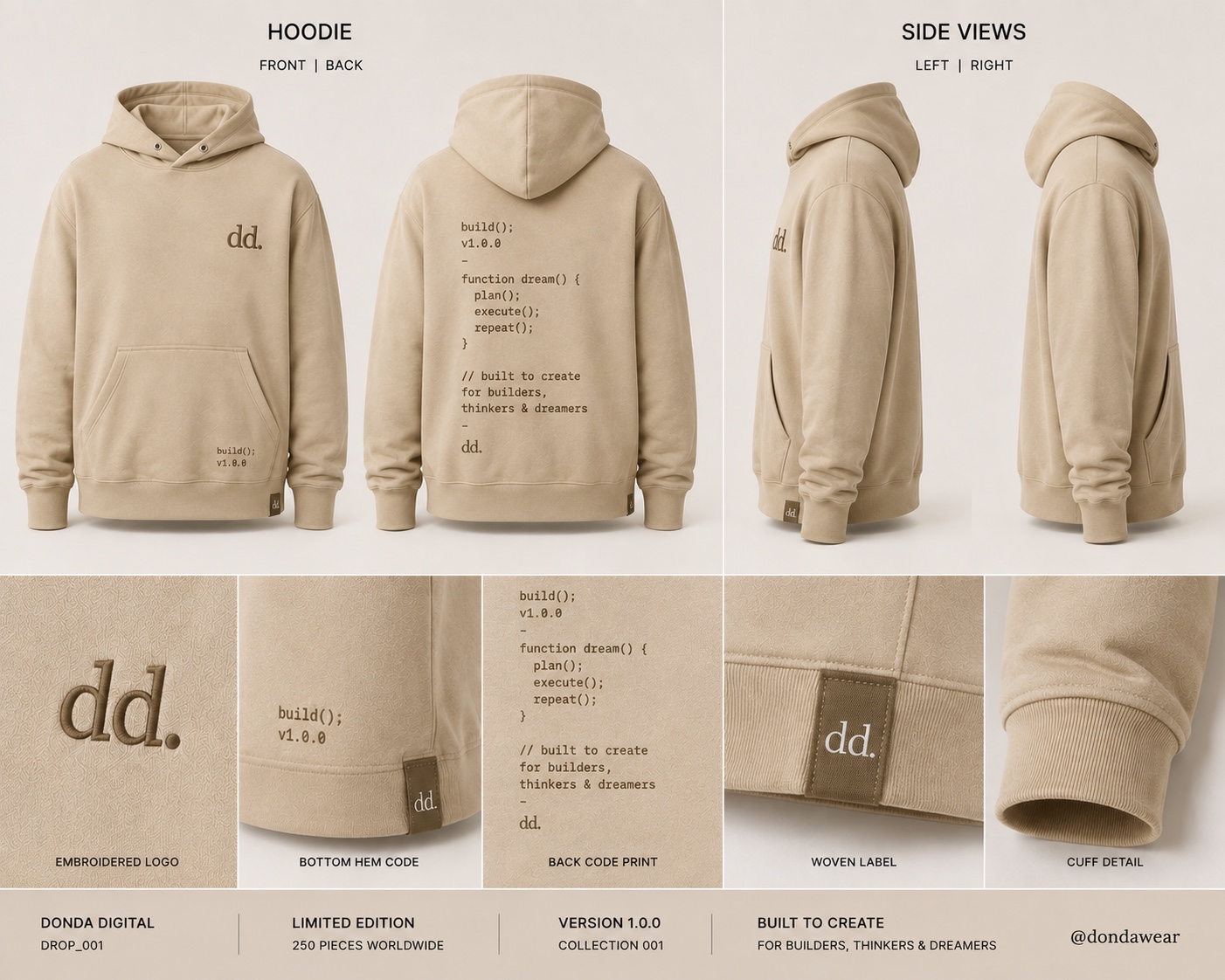 Beige Hoodie — DONDA WEAR Drop_001
