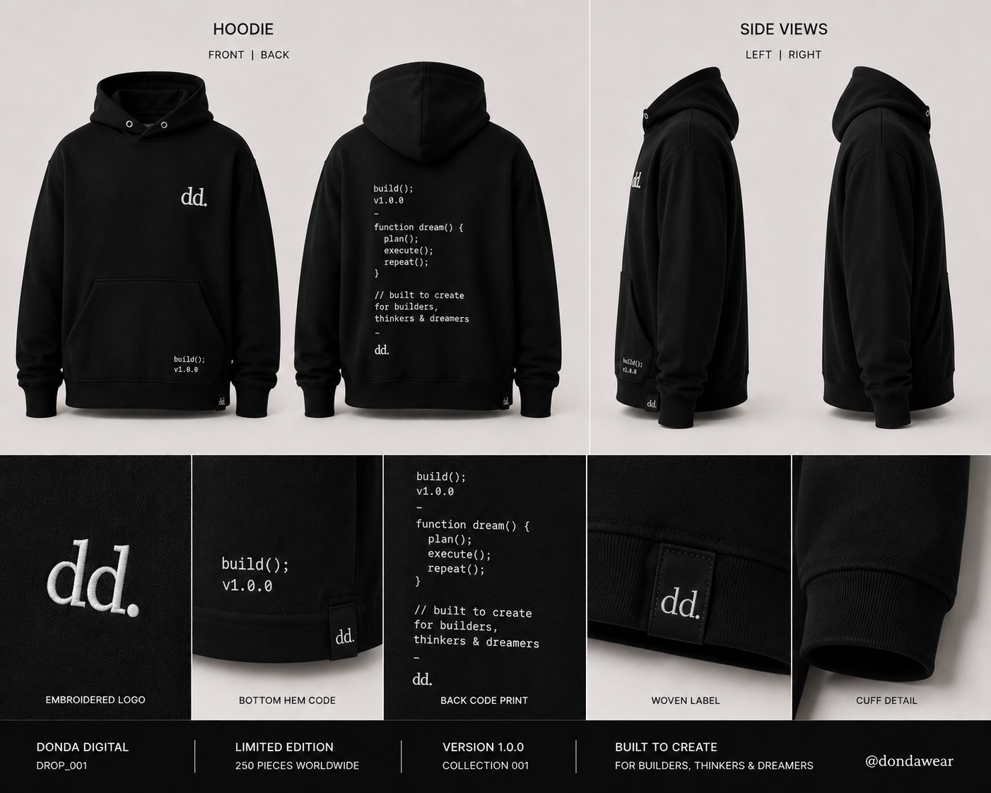 Black Hoodie — DONDA WEAR Drop_001