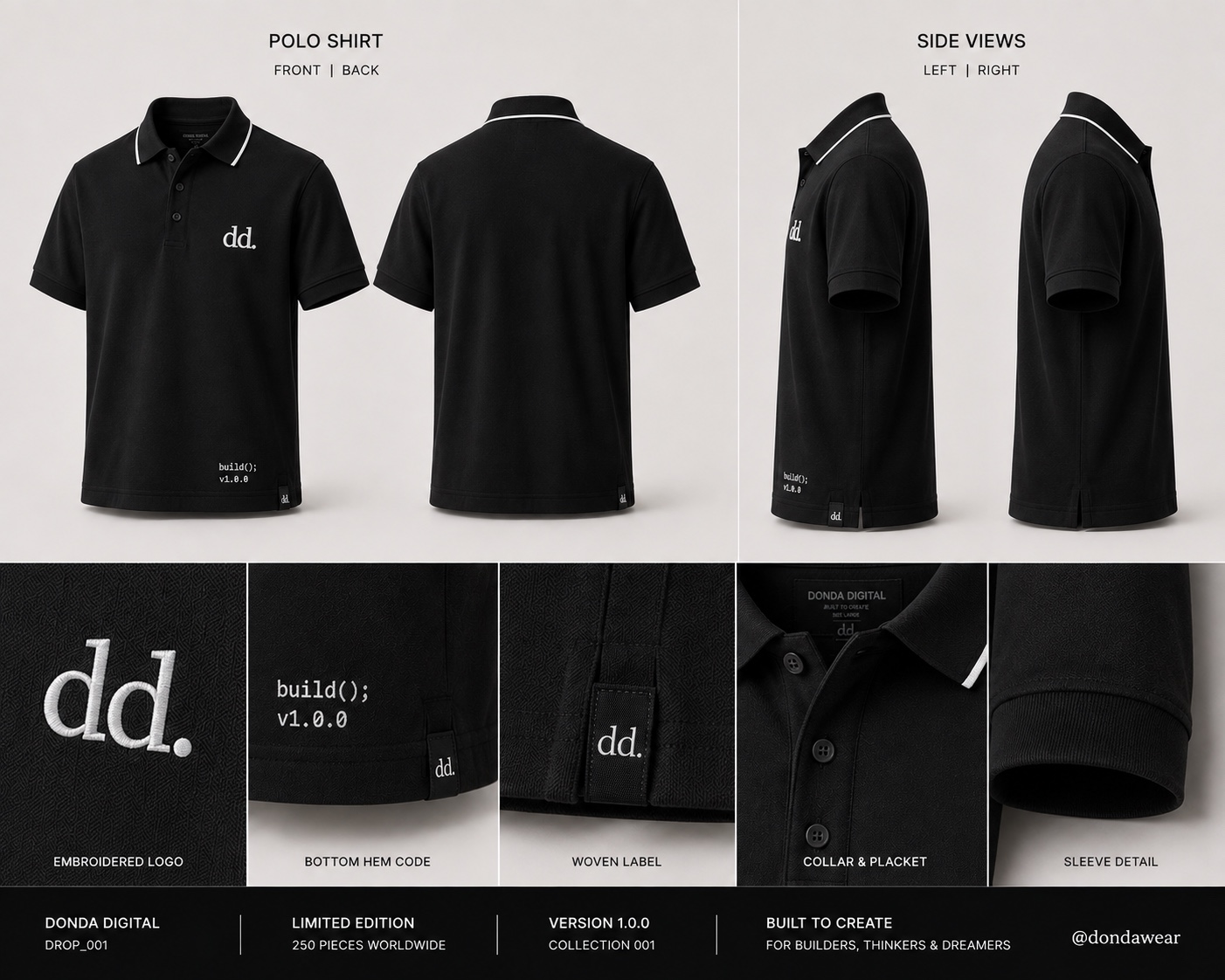 Black Polo — DONDA WEAR Drop_001